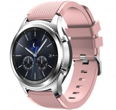 Curea ceas Smartwatch Samsung Galaxy Watch 46mm, Samsung Watch Gear S3, iUni 22 mm Silicon Soft Pink foto