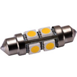 Bec 8 LED SMD SOFIT 36MM 5050 12V ALBA CALDA 3000K 360&deg; COD: PT51 ManiaCars