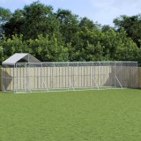 VidaXL Padoc exterior cu acoperiș argintiu 10x2x2,5 m oțel galvanizat