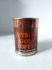 Cutie veche de cafea instant Mysore Gold Coffee - anul 2001, cutie de tabla, Produce of India