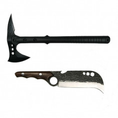 Set Topor , Pirate Skull, 39 cm si Cutit japonez Claw Blade, 27 cm, IdeallStore®, teaca inclusa