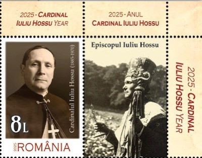 ROMANIA 2025 ANUL CARDINAL IULIU HOSSU Serie 1 timbru cu vinieta Tip 1 LP2501 foto