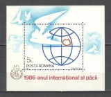 Romania.1986 Anul international al pacii-Bl. ZR.785, Nestampilat