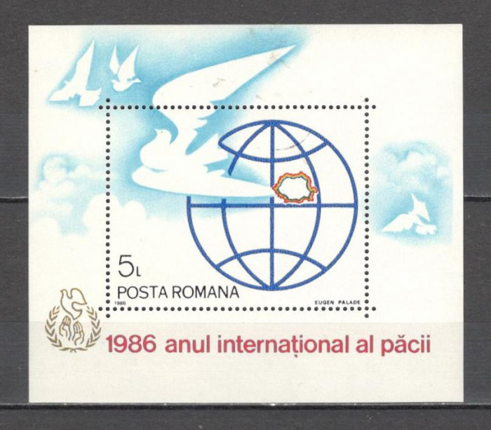 Romania.1986 Anul international al pacii-Bl. ZR.785