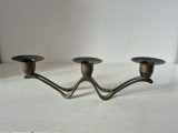 Sfeșnic Modernist/Brutalist Semnat BARBEROS &ndash; Bronz &ndash; Design anii '70