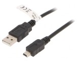 Cablu USB 2.0 A la Mini B 1m Negru, Goobay