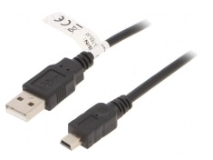 Cablu USB 2.0 A la Mini B 1m Negru foto