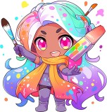 Sticker Decorativ Perete Fata Supererou Roz 63cm, Autocolant PVC, Detasabil, Tema Jungla, Autoadeziv