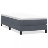 Cumpara ieftin Pat cu arcuri fara saltea Gri inchis 90x210 cm catifea