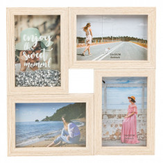 Rama foto din lemn colaj pentru 4 poze, 29&amp;amp;#215;29 cm, maro foto