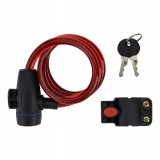 Cumpara ieftin Antifurt Bicicleta/Motocicleta Rosu 100cm x 12mm, 2 Chei, Otel