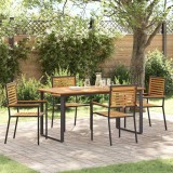 Cumpara ieftin Set de masa pentru gradina 5 buc. Negru Lemn Solid de Acacia