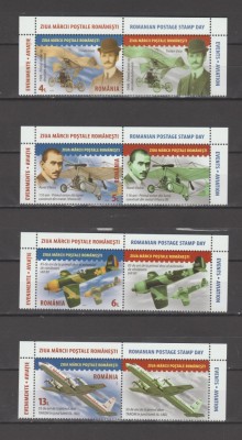 ROMANIA 2024 ZIUA MARCII POSTALE ROMANESTI -AVIATIE serie cu vinieta LP.2475 MNH foto