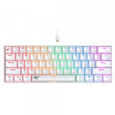 Tastatura Gaming Wired USB HAVIT KB903L, RGB, 1.8m, Alba foto