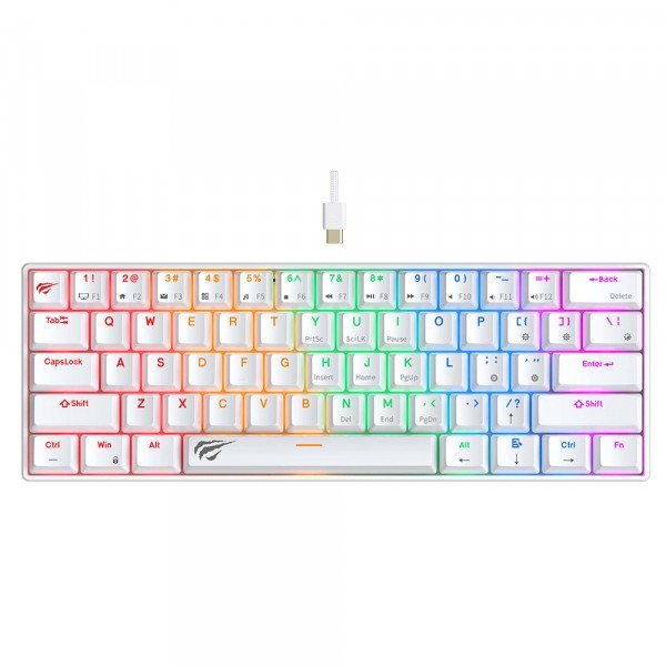 Tastatura Gaming Wired USB HAVIT KB903L, RGB, 1.8m, Alba