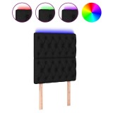 Cumpara ieftin Tablie de pat cu LED, negru, 80x7x118/128 cm, textil