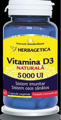 Vitamina d3 naturala 5000ui 60cps vegetale foto