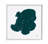 Set 2 tablouri canvas alb verde Trilix 30x4.5x30 cm