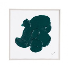 Tablou canvas alb verde Trilix 30x4.5x30 cm