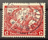 Germania / Deutsches Reich 1933 Marcă Poștală Comemorativă "Nothilfe - Wagner / Siegfried" (12+3 Rpf Roșu-Carmin) Ștampilată - CKL2