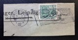 Germania / Imperiul German 1902 Fragment Poștal "Germania - Reichspost 5 Pfennig Verde" Ștampilat Leipzig cu Steag Poștal 5.2.02 - CKL2