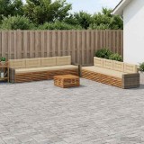 Cumpara ieftin Set de canapele de exterior 9 buc. 8-Locuri Natural si Bej