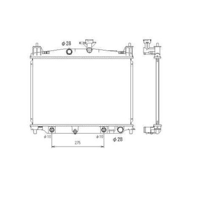 Radiator racire Mazda 2 (De), 07.2007-2014, Motorizare 1, 3 55/63kw; 1, 5 76kw Benzina, tip climatizare Cu/fara AC, cutie automata, diametru intrare/ foto