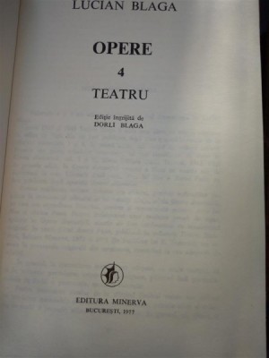 Lucian Blaga - Opere 4 - Teatru foto