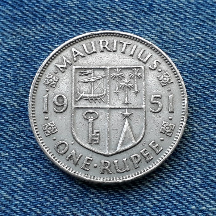 2p - 1 Rupee 1951 Mauritius / George VI