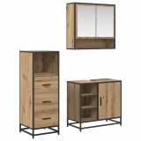 vidaXL Set de mobilier pentru baie cu sertar 3 pcs stejar artizanal 3402370