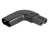 Adaptor DELOCK IEC C7 mamă la IEC C8 tată unghi 2,5A 250V cod 80475