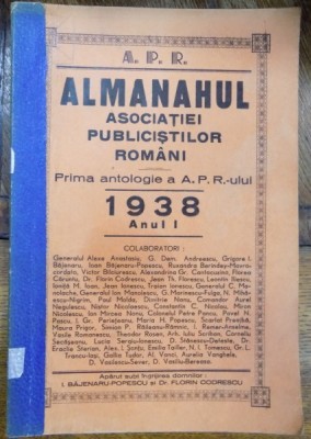 Almanahul asociatilor publicistilor romani , Anul I , 1938 foto