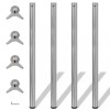 Set 4 Picioare Masa Reglabile VidaXL, 1100 mm, Nichel Slefuit, Argintiu, Metalice, Suport Birou, Bar, Mese