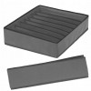 Organizator pliabil pentru sertar cu 7 compartimente pentru sosete, cravate, curele sau lenjerie de corp, 30x30x10cm, gri, Springos