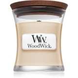Woodwick Vanilla Bean lum&acirc;nare parfumată cu fitil din lemn 85 g