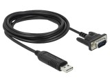 Convertor USB la RS232 D-Sub 9 pini DELOCK 66282, cablu 1,8m negru