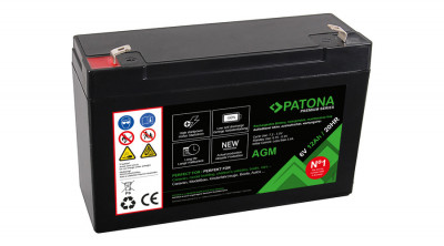 Baterie PATONA Premium AGM 6V 12Ah 20HR foto