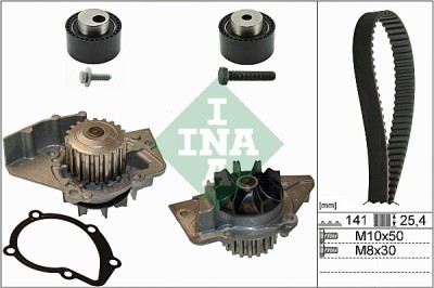 INA 530 0111 30 Set pompa apa + curea dintata foto
