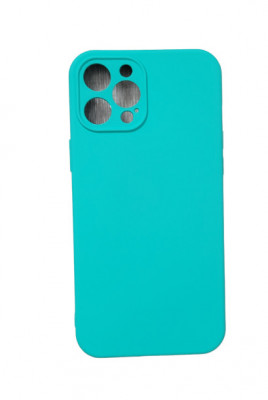 Husa silicon protectie camera cu microfibra Iphone 13 Pro Max Turcoaz foto