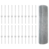 VidaXL Gard din plasă sudată cu 22 U Posts Argintiu 0.4x50 m Oțel