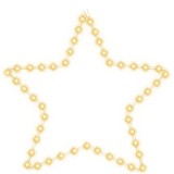 Figurina stea de Craciun, 48 LED-uri, alb cald, 56 cm