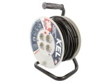 Prelungitor alimentare 3x1,5mm2 KEL cu 4 prize bobinat PVC negru