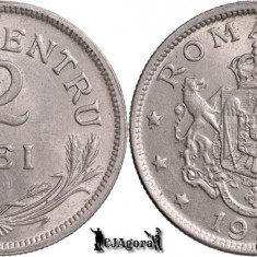 1924, 2 Lei - Bruxelles - Ferdinand I - Regatul României | KM 47 | stare UNC