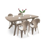 Cumpara ieftin Set de mobilier de grădină Bare 4+1 &icirc;n culoarea cappuccino