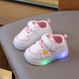 Adidasi albi cu luminite si stelute colorate (Marime Disponibila: Marimea 22)