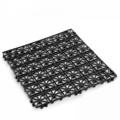 Paviment pentru gradină - plastic - negru - 29 x 29 x 1,5 cm - 4 buc/pachet foto