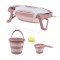 Set cadita pliabila de baie babyjem, 5 piese, somon