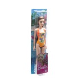 PAPUSA BARBIE SATENA CU COSTUM DE BAIE PORTOCALIU, BARBIE - I Can Be