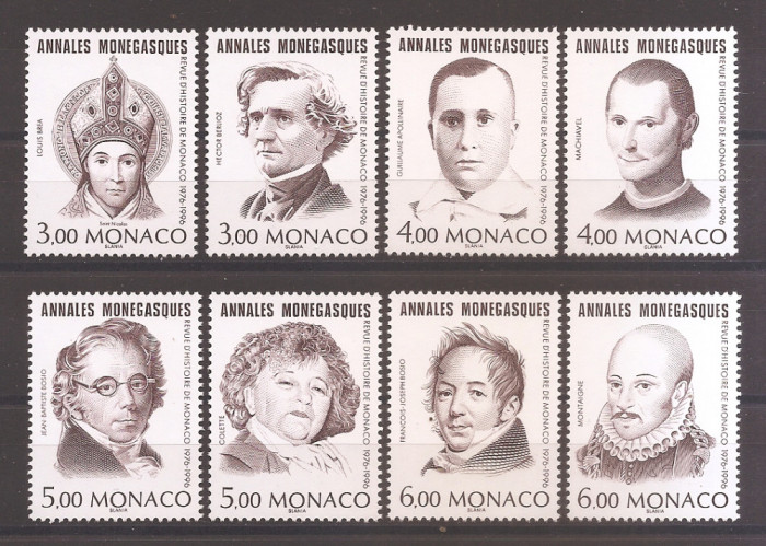 Monaco1996-20 ani de Annales Monegasques-Revista istorică,serie+colita,4 pozeMNH