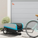 VidaXL Remorcă pentru biciclete, negru și albastru, 45 kg, fier